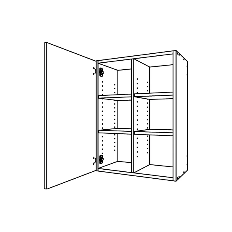 CM311, One Door Divided Upper Cabinet technical drawing