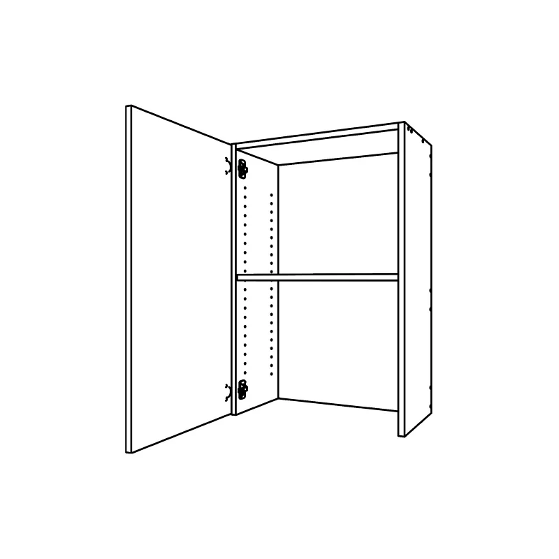 CM441, One Door Hutch Cabinet technical drawing