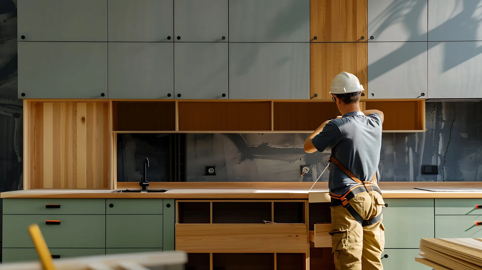 Ultimate Cabinets craftsmen building custom cabinetry in the Las Vegas shop