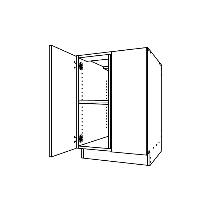CM112, Two Door Base Cabinet with One Vertical Divider technical drawing
