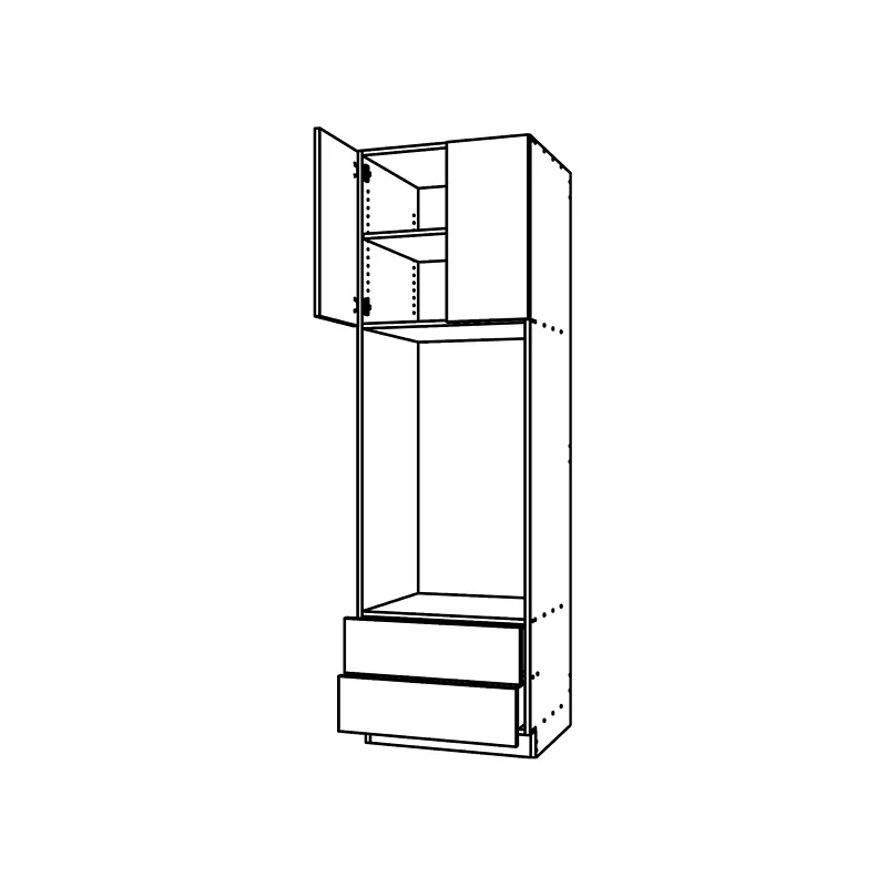 CM822-O, Two Drawer with Two Door Tall Oven Cabinet technical drawing