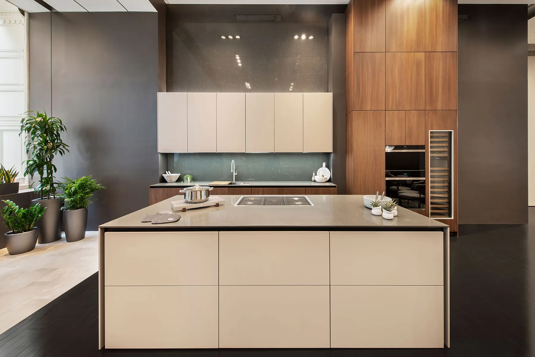 Walnut Tall Cabinet Wall, custom cabinetry by Ultimate Cabinets, Inc.