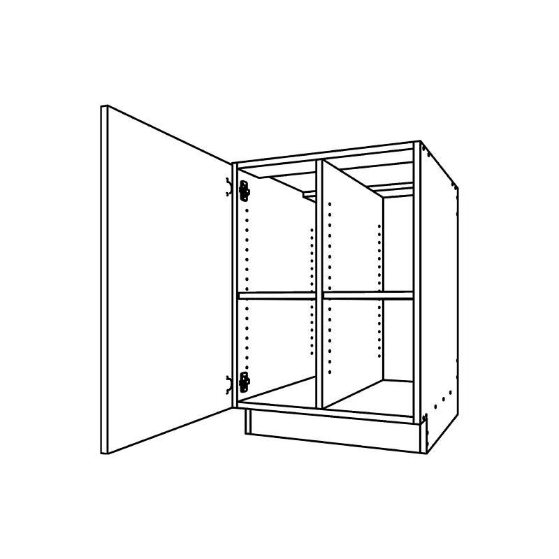 CM111, One Door Base Cabinet with One Vertical Divider technical drawing