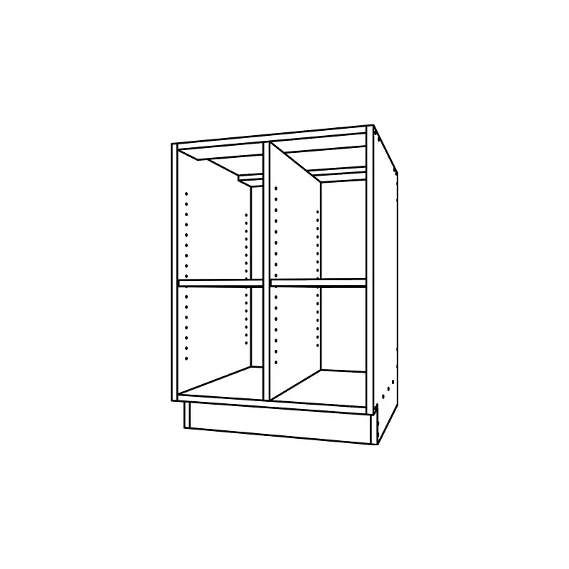 CM110, Open Base Cabinet with One Vertical Divider technical drawing