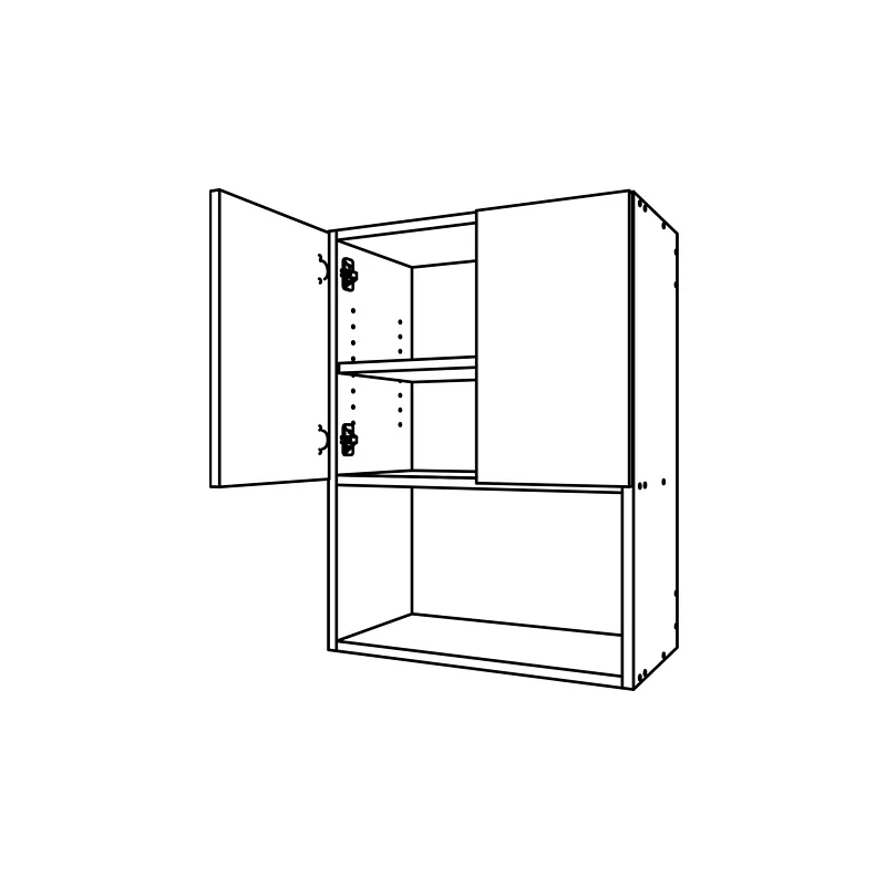 CM326, Partial Open Two Door Upper Cabinet technical drawing