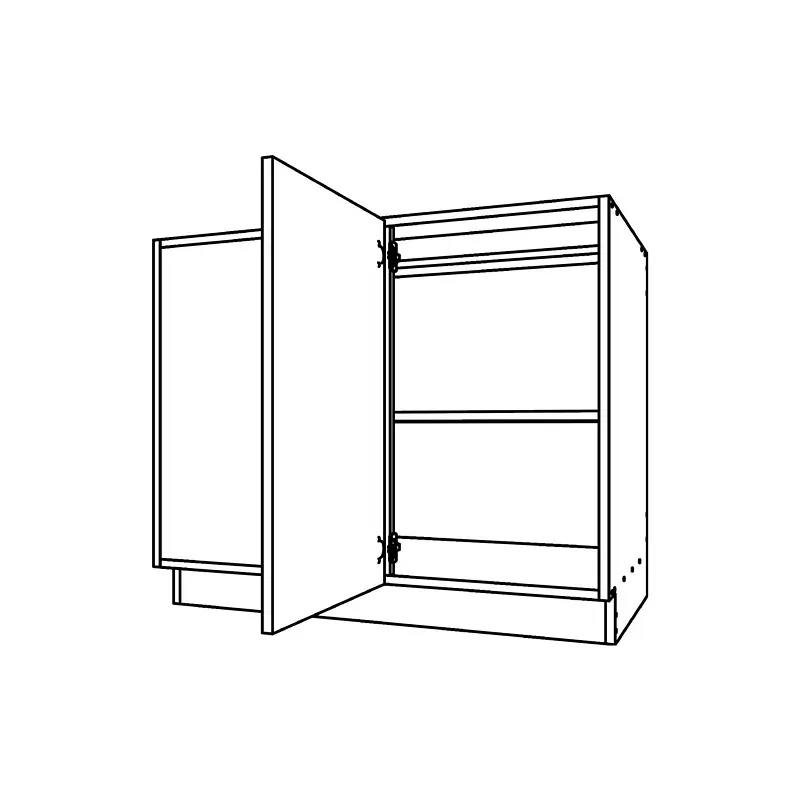 CM176, One Door Corner Base Cabinet with False Front technical drawing