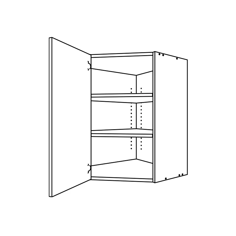 CM386, One Door 45 Degree Upper Corner Cabinet technical drawing