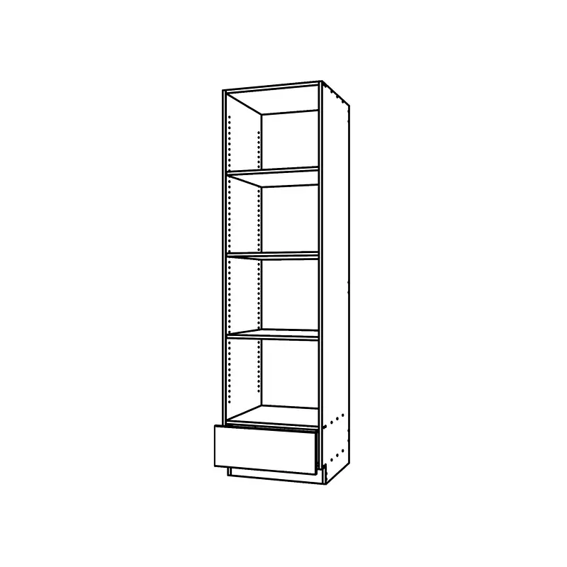CM810, One Drawer Open Tall Cabinet technical drawing