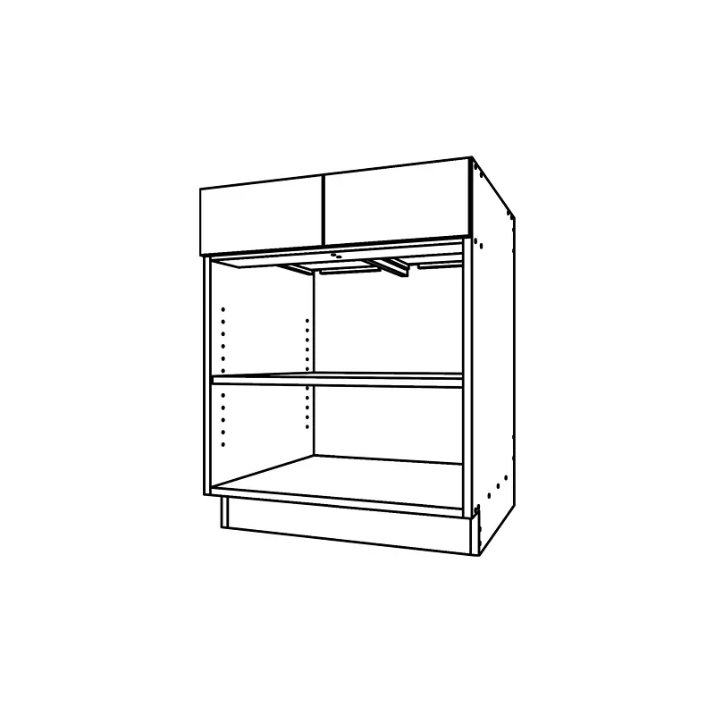 CM221, Two Drawer Open Base Cabinet technical drawing