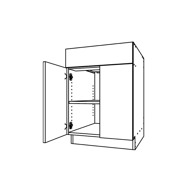 CM212, One Drawer with Two Door Base Cabinet technical drawing