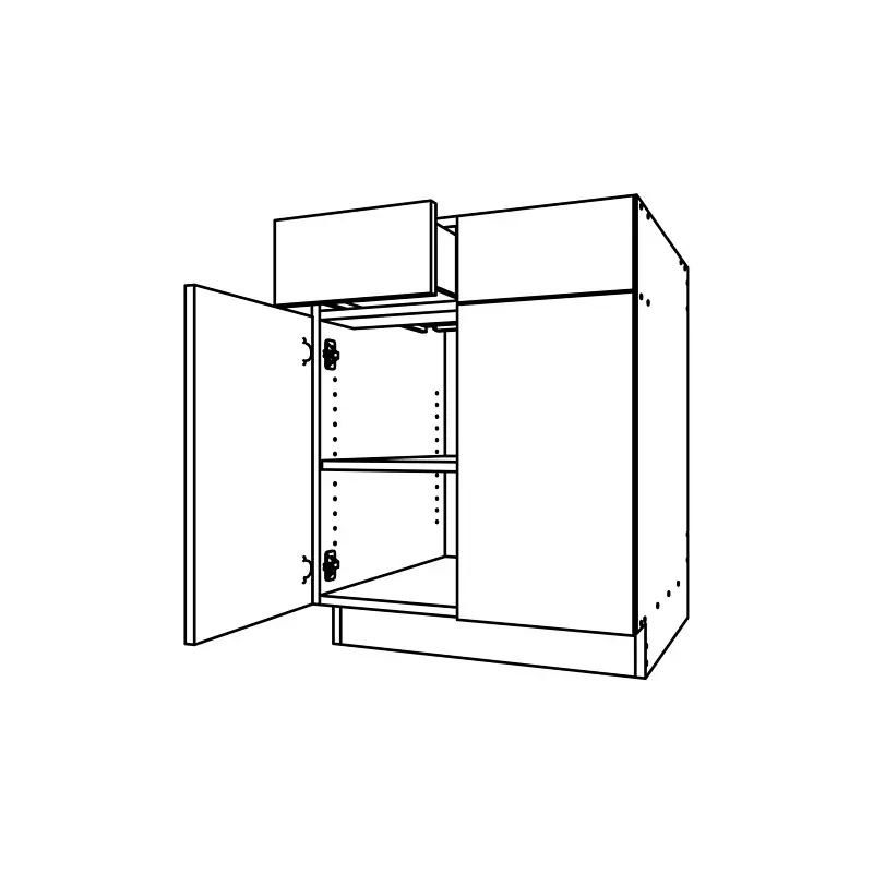 CM222, Two Drawer with Two Door Base Cabinet technical drawing