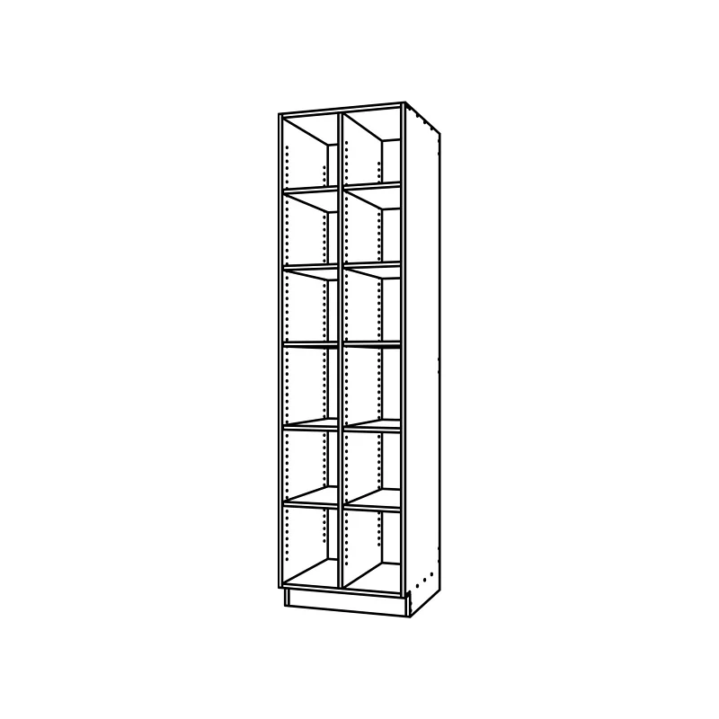 CM410, Open Divided Tall Cabinet technical drawing