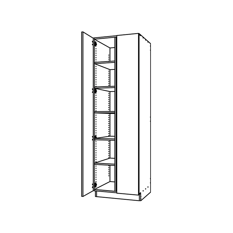 CM412, Two Door Divided Tall Cabinet technical drawing