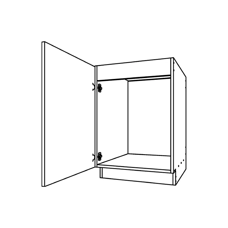 CM141, One Door Base Cabinet with 4-1/2" Apron technical drawing