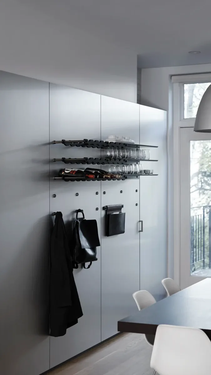 Flush Storage Wall, custom cabinetry by Ultimate Cabinets, Inc.