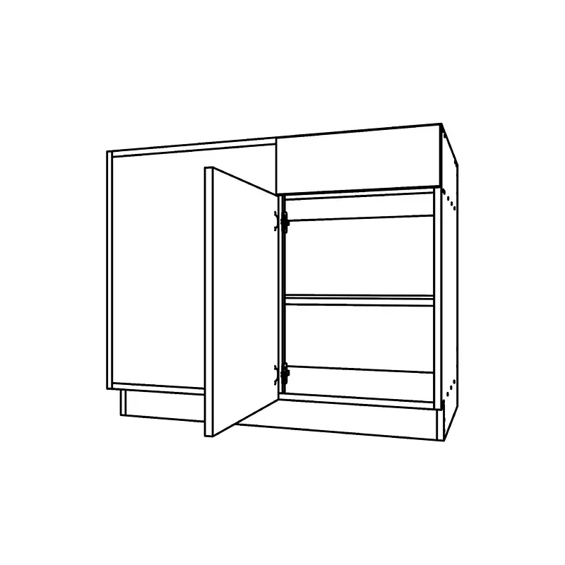 CM276, One Drawer with One Door Corner Base Cabinet technical drawing