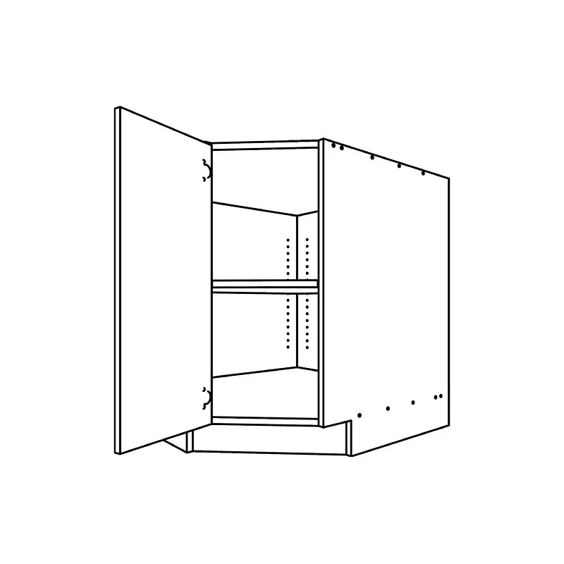 CM186, Two-Door 45 Degree Angle Corner Base Cabinet technical drawing