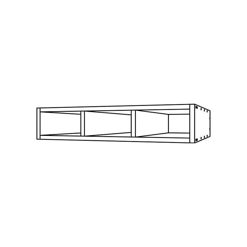 CM192, Storage Apron with Two Vertical Dividers technical drawing