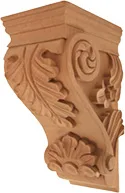 Large acanthus carved wood corbel
