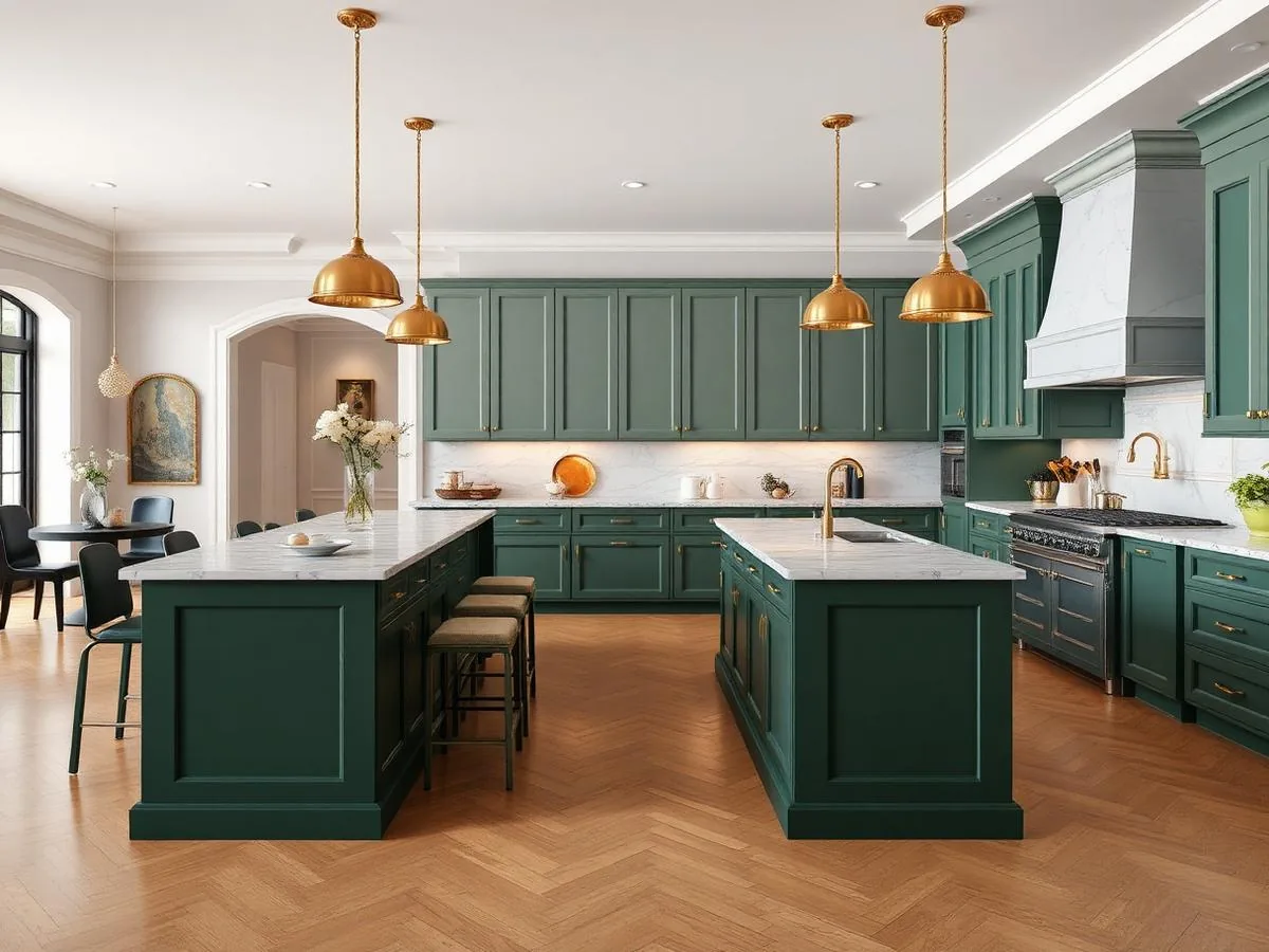 Double custom kitchen island layout