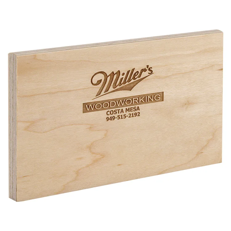 Laser engraved logo on a custom drawer box, example 1