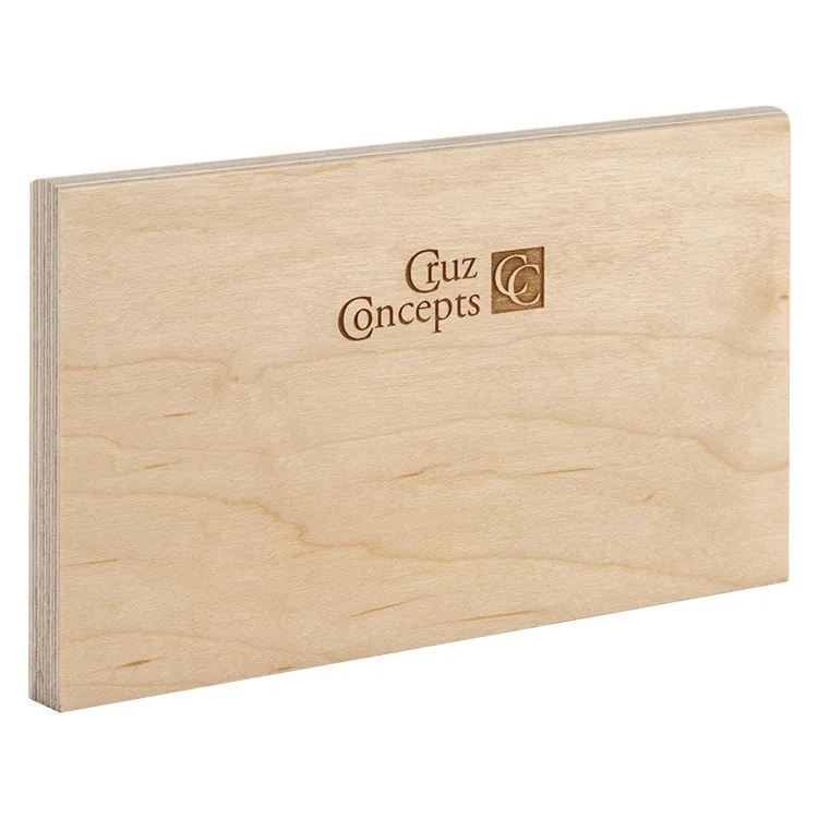 Laser engraved logo on a custom drawer box, example 2