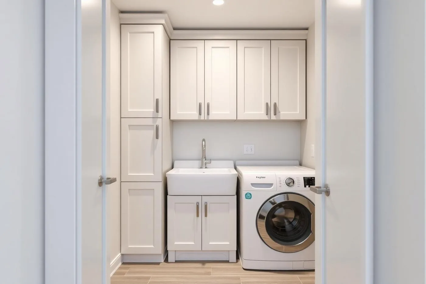 Laundry Closet & Sink Base, custom laundry room cabinetry by Ultimate Cabinets, Inc.