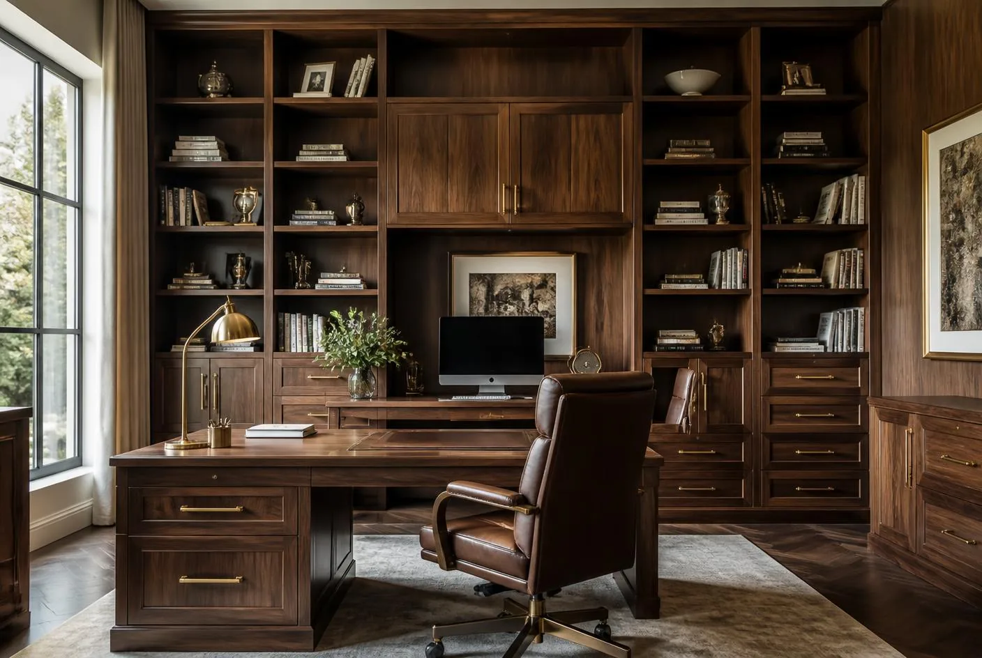 Built-In Office Wall, custom office cabinetry by Ultimate Cabinets, Inc.