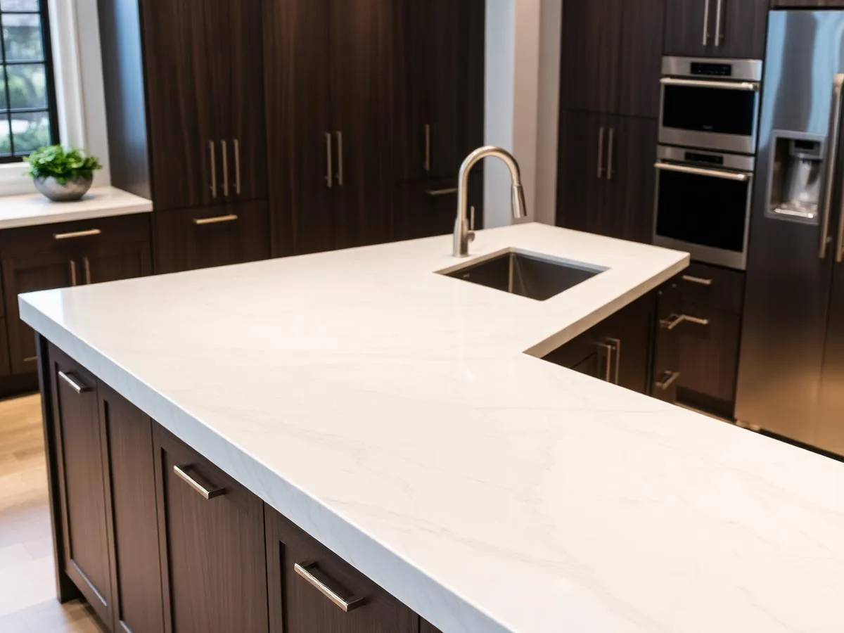 Quartz countertop installed on custom cabinets by Ultimate Cabinets in Las Vegas