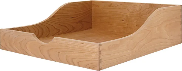 Engineering drawing showing scoop centered on the drawer box front