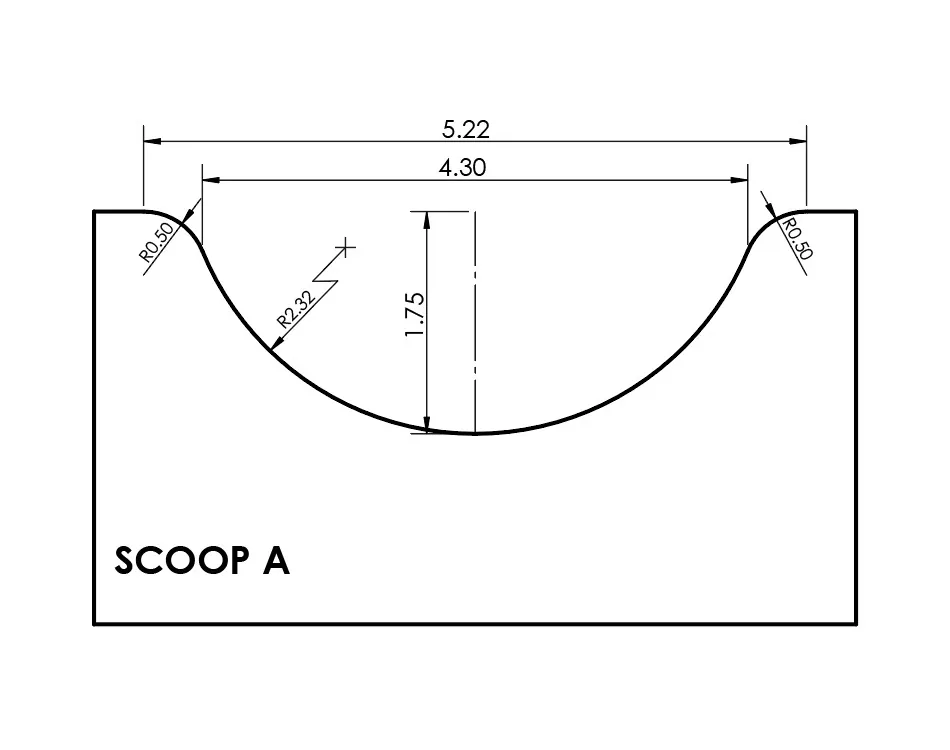Scoop A drawer front scoop profile