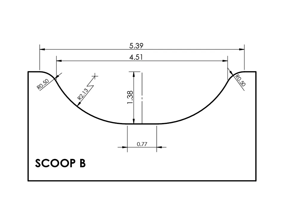 Scoop B drawer front scoop profile