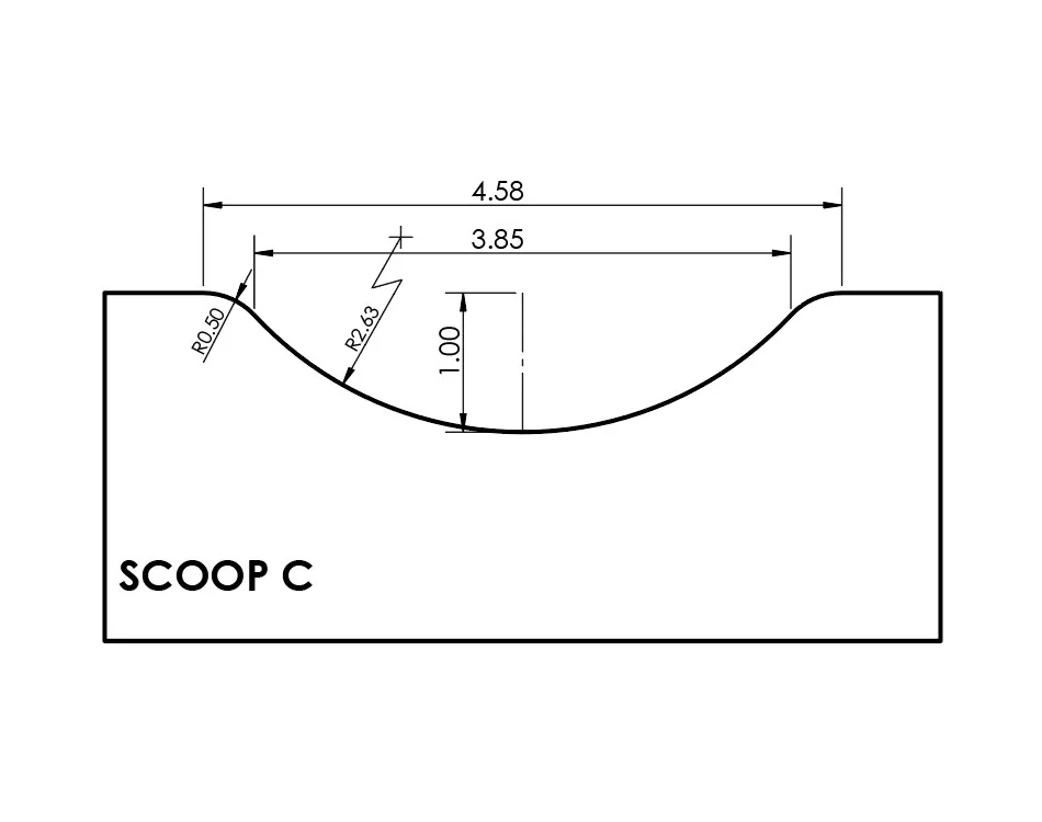 Scoop C drawer front scoop profile
